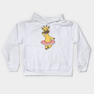 Giraffe as Ballerina at Ballet with Skirt Kids Hoodie